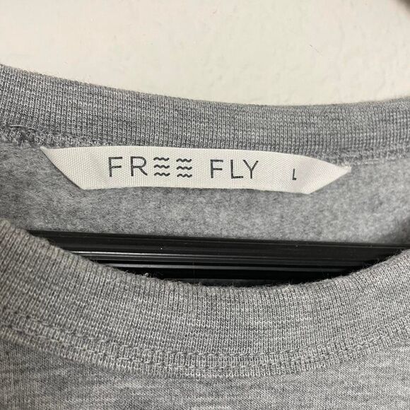 Free Fly Men’s Bamboo Lightweight Fleece Crew Heather Gray Size Large - Picture 3 of 7